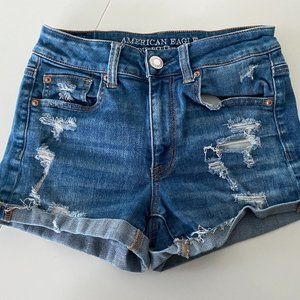 American eagle ripped denim shorts
